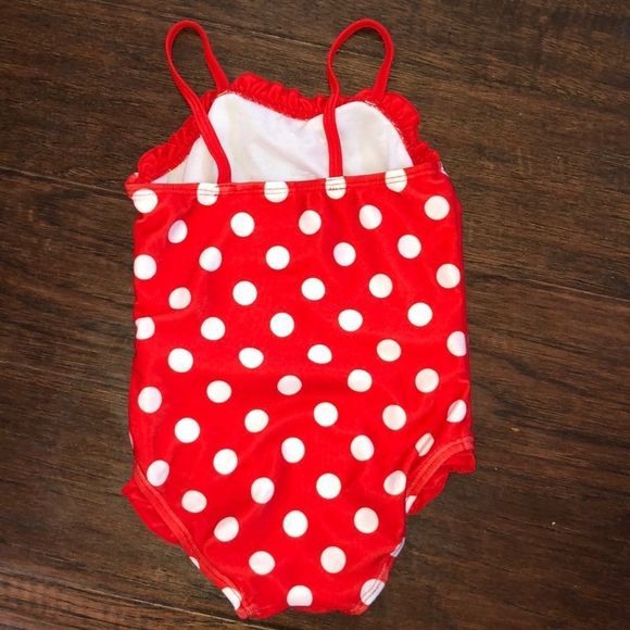 Disney Minnie Mouse Polka Dot Swimsuit 18 Months - Picture 3 of 3